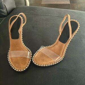 Alexander Wang Tan Suede Nova Slingback Sandal